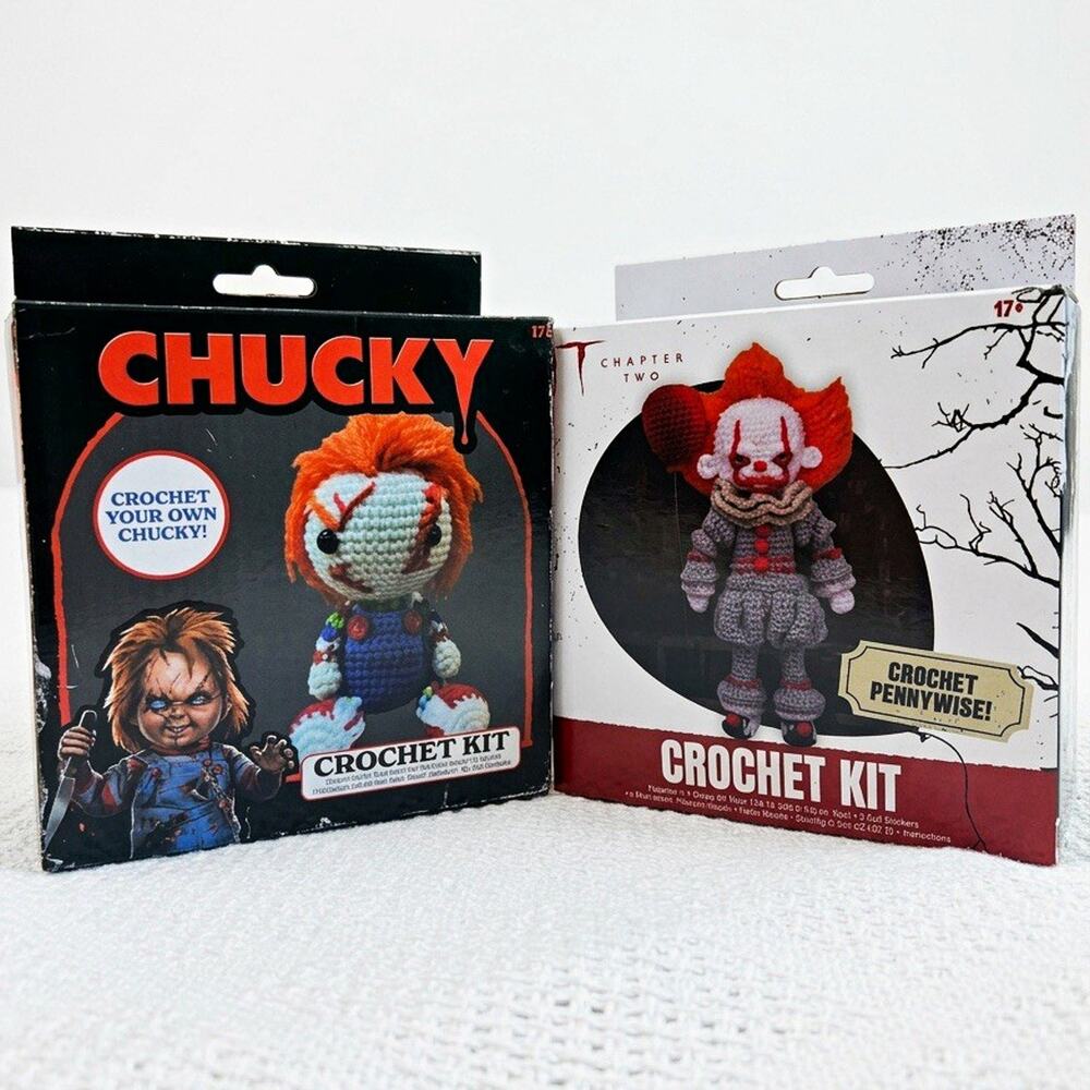 Horror Movie Crochet Kit Lot - Chucky & Pennywise IT Chapter Two DIY Crafts New